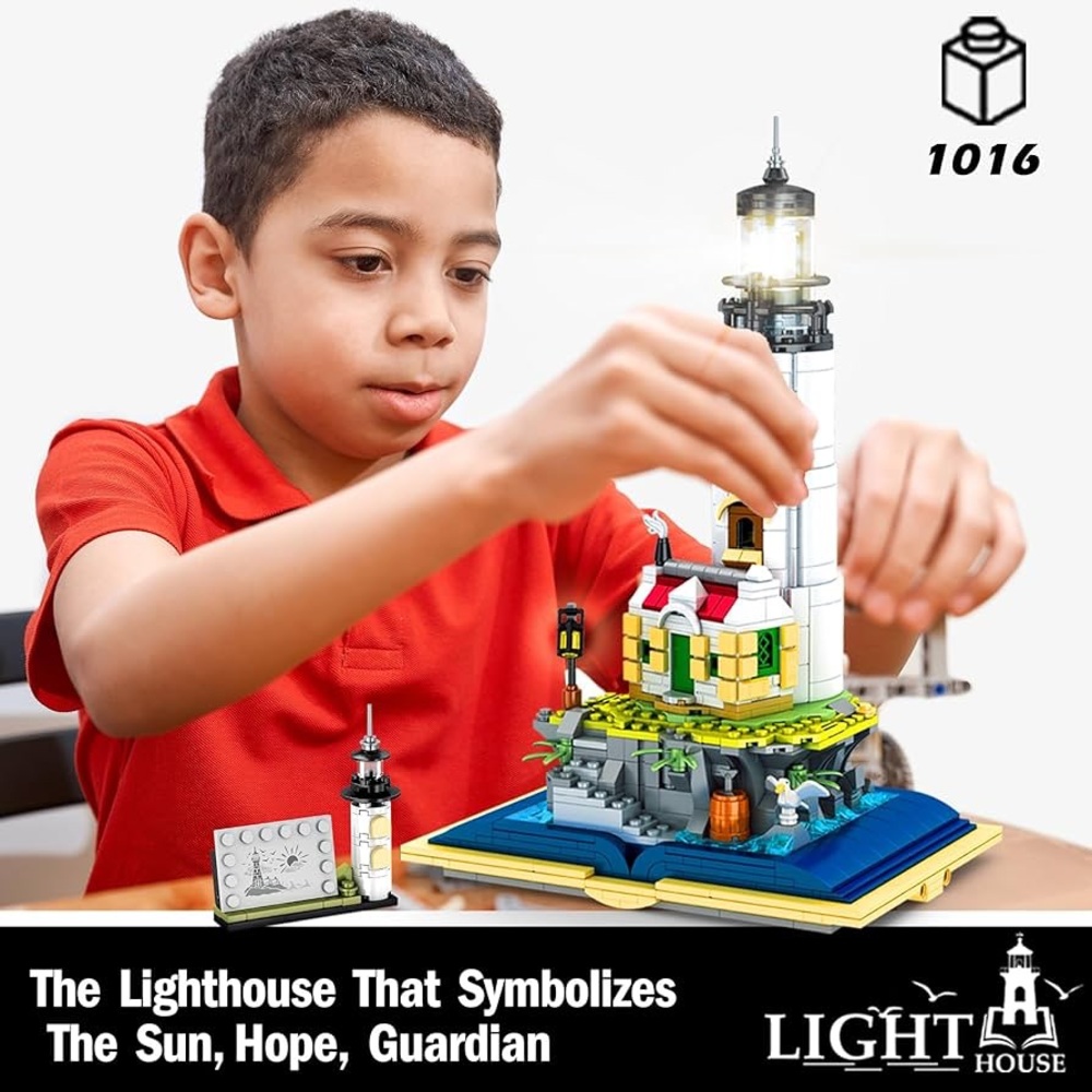 Magic Castle Lighthouse Building Set with Revolving Light Feature (1016pcs) NIB - Picture 3 of 12